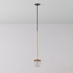 CLAR 400 fi100 wisząca wpust LED 2,7W/298lm/3000K, 230V, przewód czarny guma, kolor złota (gładki mat)