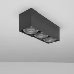 TITO D4 stropowy max. 3x13W, GU10, 230V, czarny głęboki (mat struktura) RAL 9005