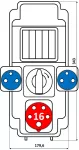 Rozdzielnica 1*16A 5p,2*250V,okienko, wyłacznik 0-1