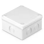 PK-24/55 + KOD Puszka odgałężna, naścienna 125x125x50, siedem dławic bezgwintowych D-30, IP 55; biały