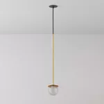 CLAR 500 fi100 wisząca wpust LED 2,7W/298lm/3000K, 230V, przewód czarny guma, kolor złota (gładki mat)