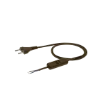 Przewód przyłączeniowy z przełącznikiem z zalewaną wtyczką płaską złoty PVC 250V~/2,5A 2x0,5mm² - 2m S-13W-0,5-2-15