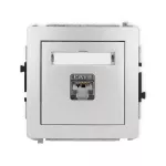 DECO Mechanizm gniazda komputerowego pojedynczego 1xRJ45, kat. 5e, ekranowany, 8-stykowy srebrny metalik