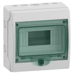 Obudowa natynkowa, Mini Mureva (dawna Kaedra), IP65 mmRV-1-8-NT-T drzwi transparentne 1 rząd 8 modułów/rząd