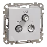 Gniazdo R/TV/SAT końcowe (4dB), Sedna Design & Elements, srebrne aluminium