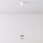CLAR 450 fi100 wisząca LED 2,7W/298lm/3000K, 230V, przewód transparentny, srebrny aluminiowy (mat struktura) RAL 9006