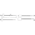 Opaska kablowa z miejscem na napis 100x2,5 mm 25x8 mm 100szt