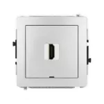 DECO Mechanizm gniazda pojedynczego HDMI 2.0, 4K, bez pola opisowego srebrny metalik