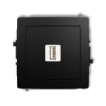 DECO Mechanizm ładowarki USB pojedynczej USB A, 10W max., 5V, 2A, bez pola opisowego czarny mat