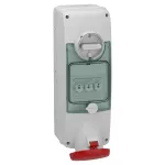 Interlocked socket, Mureva PK, wall mounting, 63A, 3P+N+E, 400V, IP65