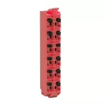 Modicon TM5, blok zacisków sprężynowych bezpieczeństwa, 12 zacisków, 24 VDC, 10 A, czerwony