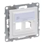 SUNO - Adapter KEYSTONE podwójny, Biały, Legrand