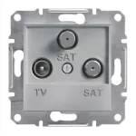Asfora, gniazdo TV-SAT-SAT końcowe 1dB, bez ramki, aluminium