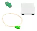 Gniazdo optyczne FTTH 2F BOX-2C z pokrywką na zawiasie - wyposażone (pigtail 1m + adapter SC/APC) (3474B)