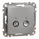 Gniazdo R/TV końcowe (4dB), Sedna Design & Elements, srebrne aluminium