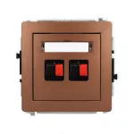 DECO Mechanizm gniazda głośnikowego podwójnego brązowy metalik
