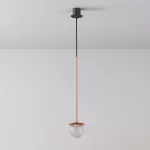CLAR 450 fi100 wisząca LED 2,7W/298lm/3000K, 230V, przewód czarny guma, kolor miedzi (gładki mat)