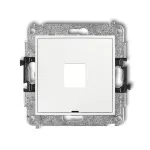 MINI Mechanizm gniazda multimedialnego pojedynczego bez modułu, bez pola opisowego (standard Keystone) biały mat