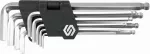 KLUCZE HEX 9CZ. 2,5-10MM KULISTE Cr-V
