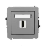 DECO Mechanizm gniazda pojedynczego HDMI 2.0, 4K szary mat