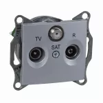 Sedna, gniazdo R/TV/SAT przelotowe, 4dB, aluminium