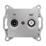 Sedna, gniazdo TV/SAT przelotowe, 8dB, aluminium