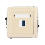 DECO Mechanizm gniazda pojedynczego USB A-A 3.0 beżowy