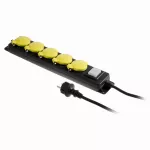 PS-570WS/44/1,5/5 E Przedłużacz warsztatowy 5x230V IP44 H05RR-F 3G1,5 5m, czarno-żółty