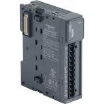 Modicon TM3, moduł we/wy analogowych, 2 wejśca temperetura/prąd/napięcie, 1 wyjście prąd/napięcie, zaciski śrubowe