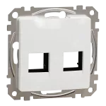 Płytka centralna 2xRJ45 do wkładów 5e-6 UTP KElINE, Sedna Design & Elements, Amp, mOlEX, białe