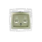 DOMO 01-1410-050 sz Gniazdo komputerowe podwójne niezależne (2xck)