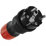 WT-54 Wtyczka rozbieralna prosta Uni Schuko EXTREM 2p+Z, 16A; IP 54; czarno-czrwony