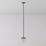 CLAR 500 fi100 wisząca wpust LED 2,7W/298lm/3000K, 230V, przewód czarny guma, czarny głęboki (mat struktura) RAL 9005