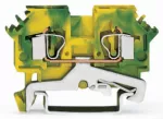 2-przewodowa złączka PE 4 mm², żółto-zielona 281-607/999-950