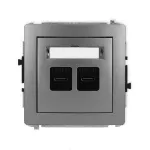 DECO Mechanizm gniazda podwójnego 2xUSB C-C grafitowy