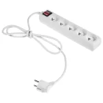 PS-570WS/3,0 E Przedłużacz z pięciokrotnym gniazdem z wyłącznikiem;ECO; 5X2p+z; 10A; 3m; biały