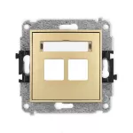 MINI Mechanizm gniazda multimedialnego podwójnego bez modułu (standard Keystone) złoty
