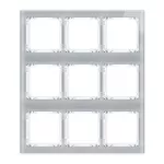 DECO Ramka modułowa 9 krotna (3 poziom, 3 pion) - efekt szkła (ramka szara; spód biała)