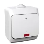 Cedar Plus, łącznik 2-biegunowy z podświetleniem, IP44, biały