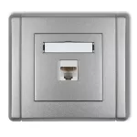 FLEXI Gniazdo komputerowe pojedyncze 1xRJ45, kat. 5e, ekranowane, 8-stykowe srebrny metalik