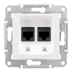 Sedna, gniazdo komputerowe 2x RJ45 kat.6 UTP, biały