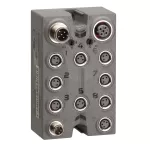 Modicon TM7, blok interfejsu CANopen, 8 wejść typu sink, 8 wyjść typu source, złącza M8