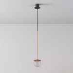 CLAR 400 fi100 wisząca LED 2,7W/298lm/3000K, 230V, przewód czarny guma, kolor złota (gładki mat)