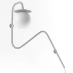 COTTON kinkiet fi100 max.1x1,9W, G9, 230V, przewód transparentny, srebrny aluminiowy (mat) RAL 9006 DM101/LA42/A1/L/B/175