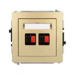 DECO Mechanizm gniazda głośnikowego podwójnego złoty
