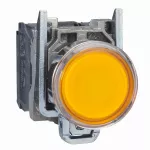 Harmony XB4 Przycisk płaski pomarańczowy z żarówką, 250V