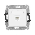 MINI Mechanizm gniazda komputerowego pojedynczego 1xRJ45, kat. 5e, 8-stykowy biały mat