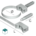 UZP / Uchwyt zaciskowy paskowy PA-66 32-65 szary (20 szt)