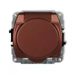 TREND Mechanizm gniazda bryzgoszczelnego z uziemieniem 2P+Z (klapka brązowy metalik, przesłony torów prądowych)