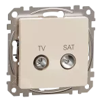 Gniazdo TV/SAT przelotowe (10dB), Sedna Design & Elements, beżowy